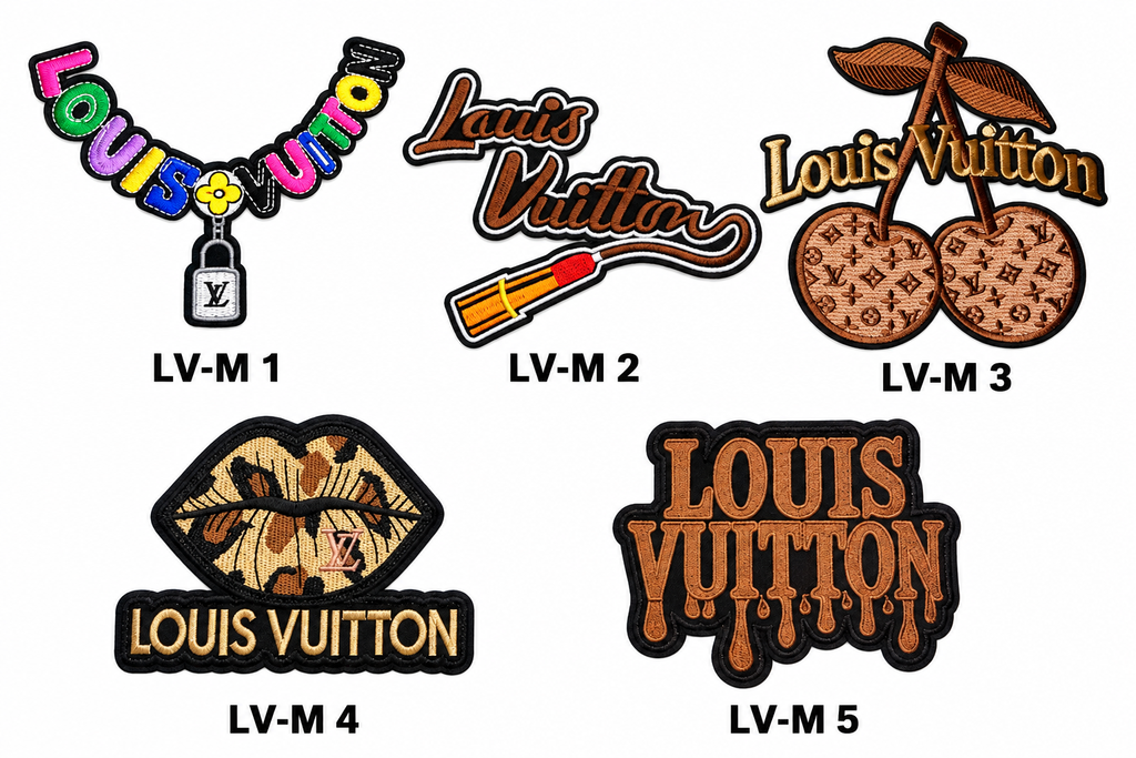 Medium Designer-Inspired Embroidered Patches – LV Series