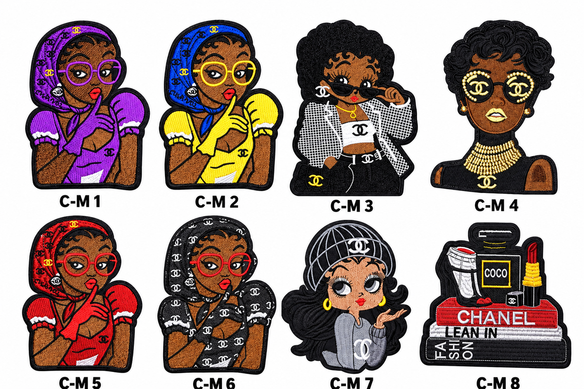 Medium Designer-Inspired Embroidered Patches – C Series