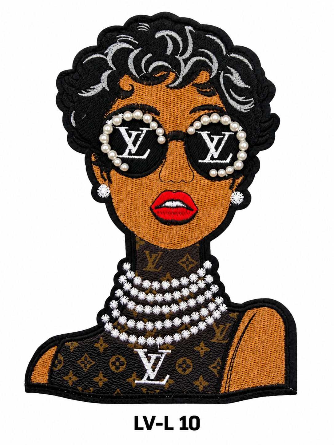 Large Designer-Inspired Embroidered Patches – LV Series