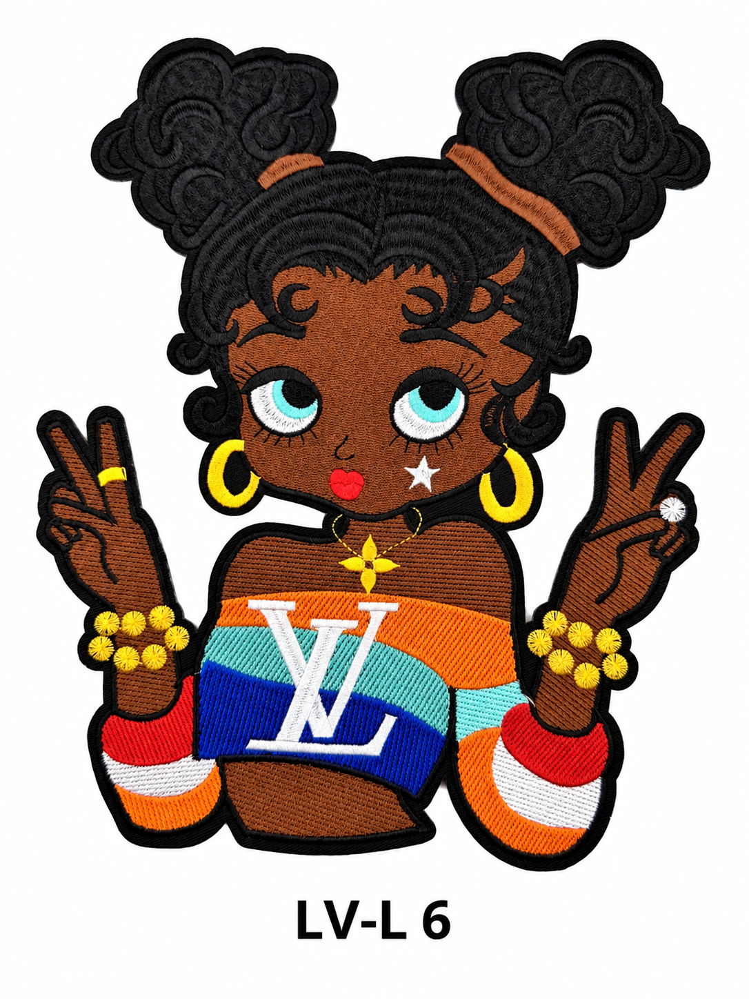 Large Designer-Inspired Embroidered Patches – LV Series