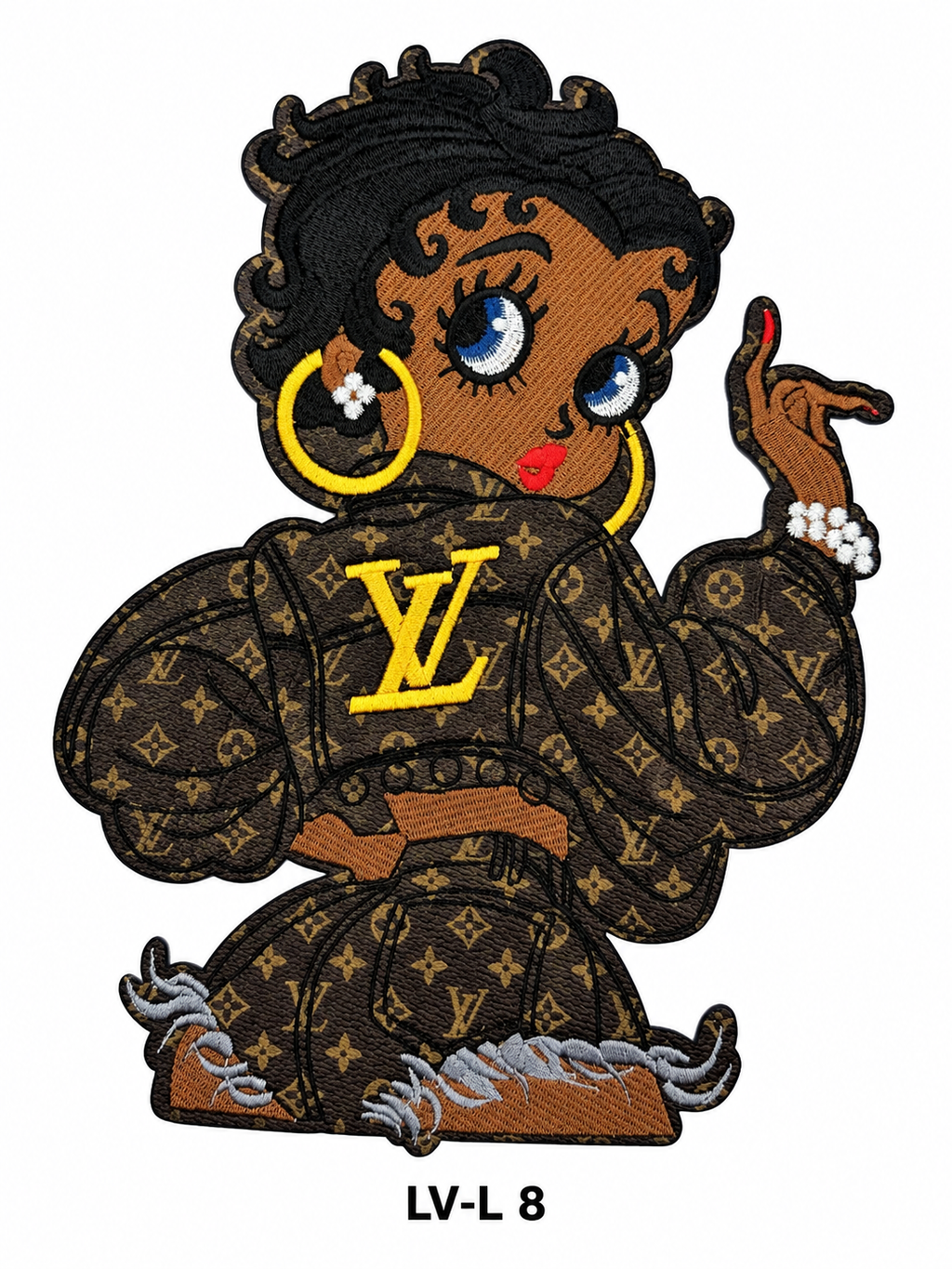 Large Designer-Inspired Embroidered Patches – LV Series