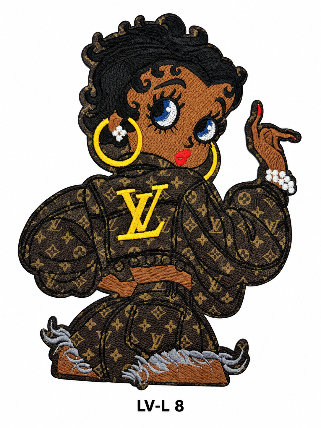 Large Designer-Inspired Embroidered Patches – LV Series