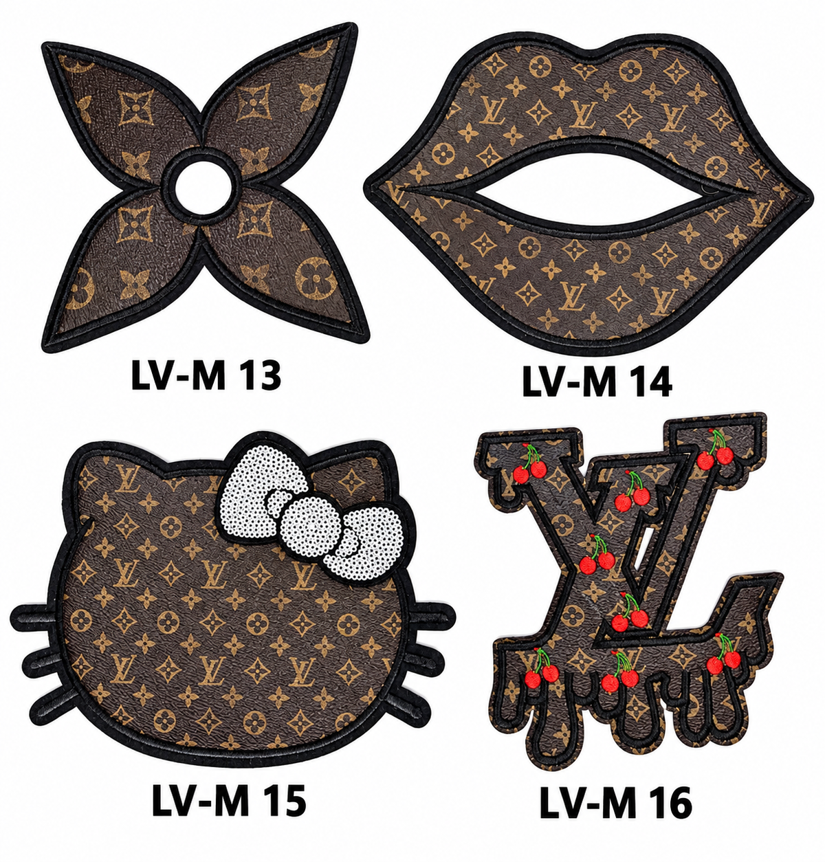 Medium Designer-Inspired Embroidered Patches – LV Series
