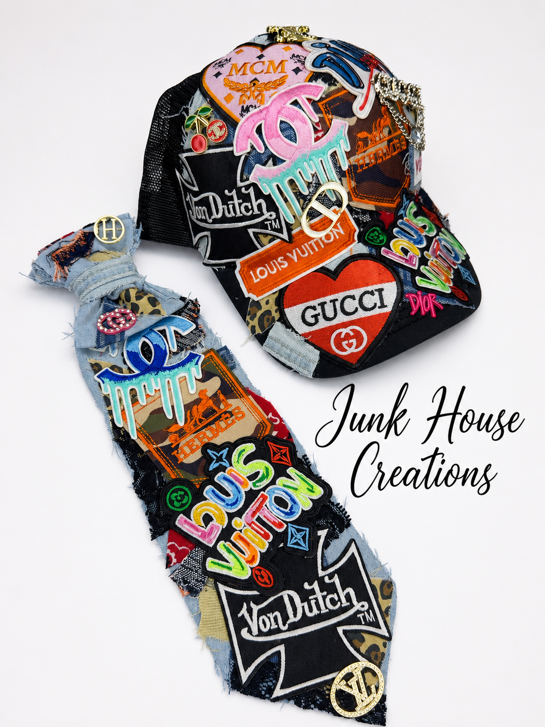 Luxury Graffiti Remix Hat & Tie Set.