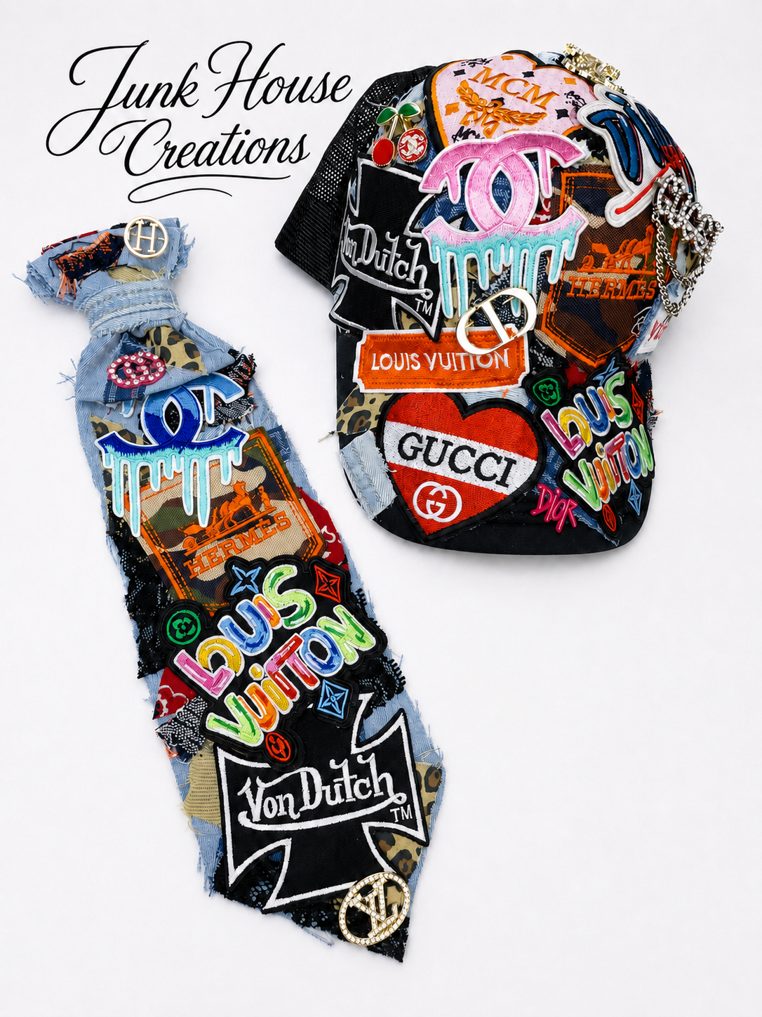 Luxury Graffiti Remix Hat & Tie Set.