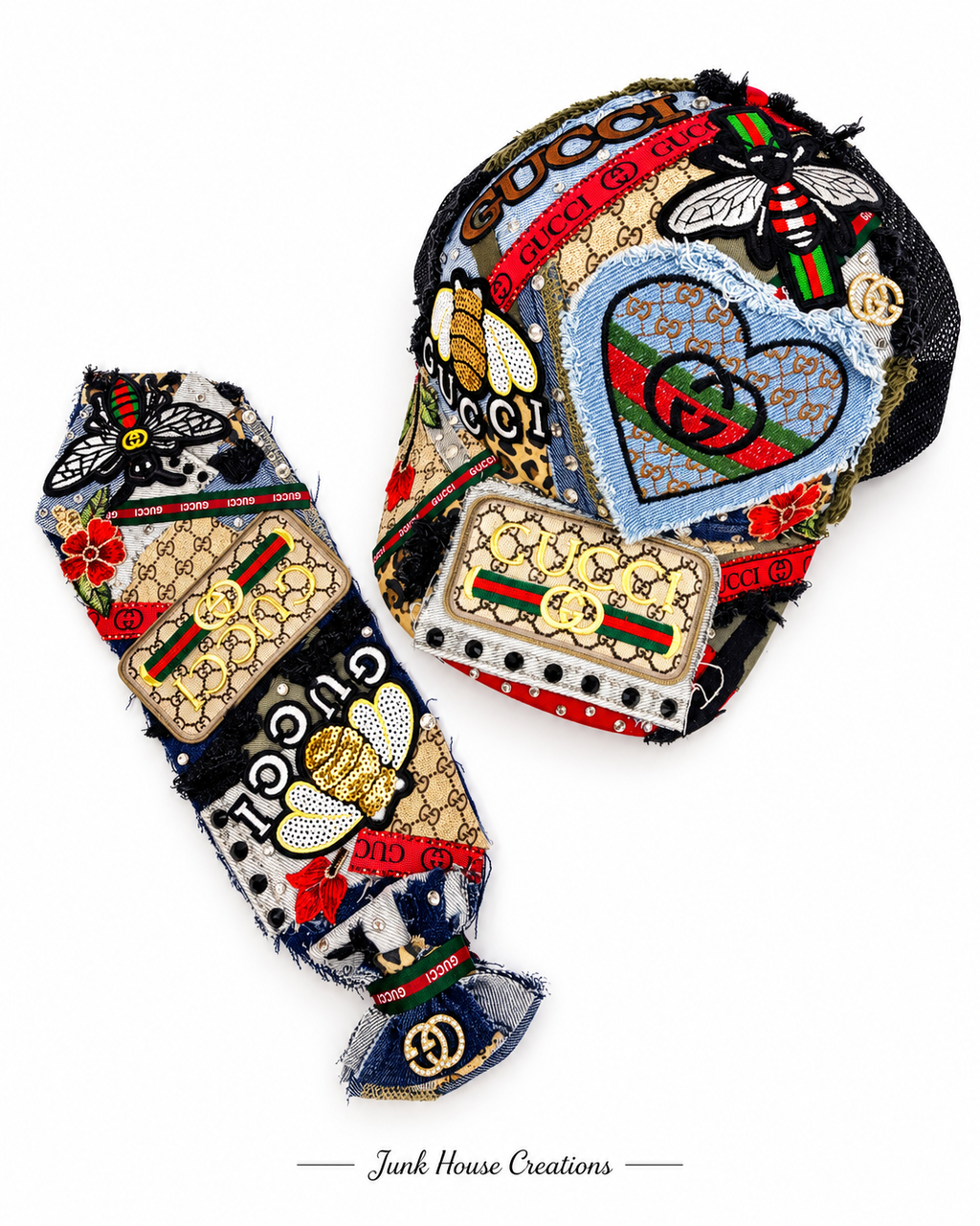 Gucci-Inspired Junk Hat & Matching Tie Set – One of One