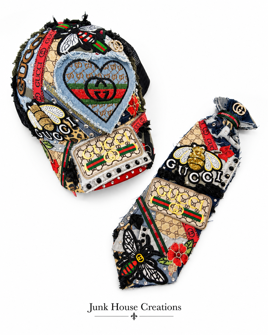 Gucci-Inspired Junk Hat & Matching Tie Set – One of One