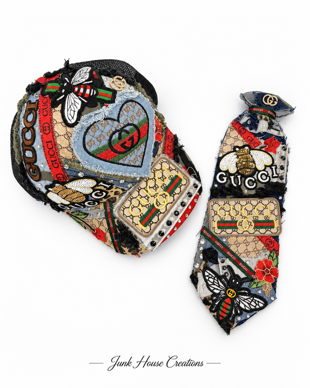 Gucci-Inspired Junk Hat & Matching Tie Set – One of One