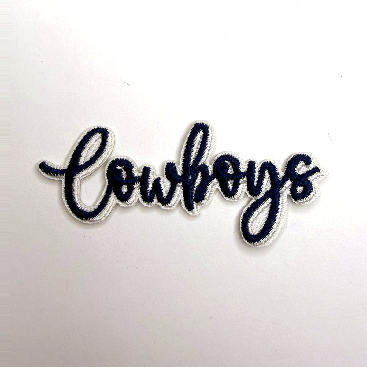 Navy cursive lettering patch
