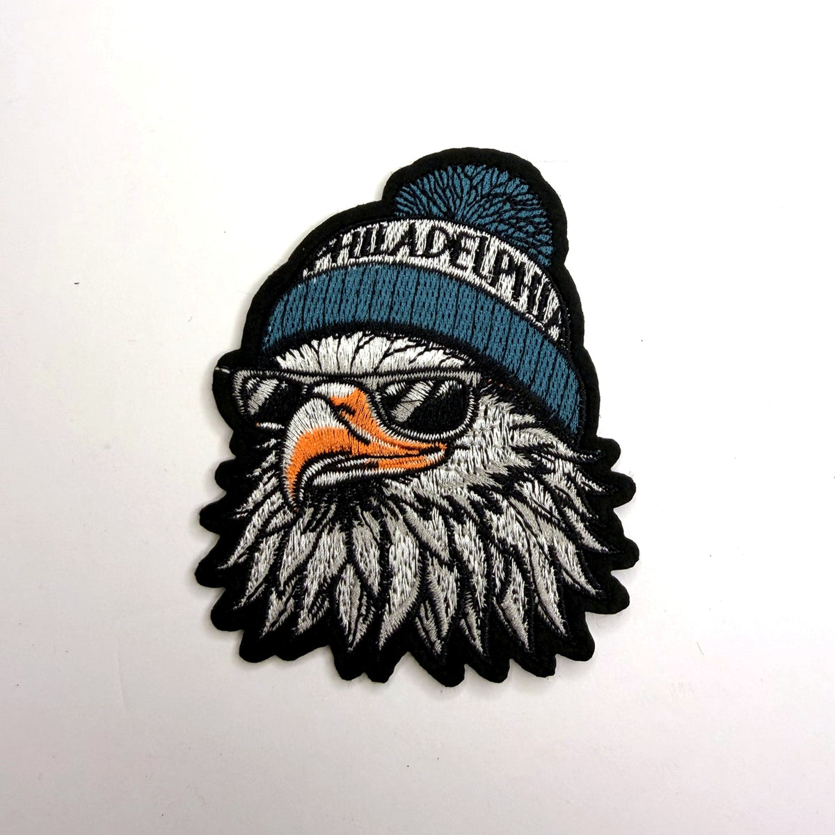 Eagle head patch with beanie and sunglasses