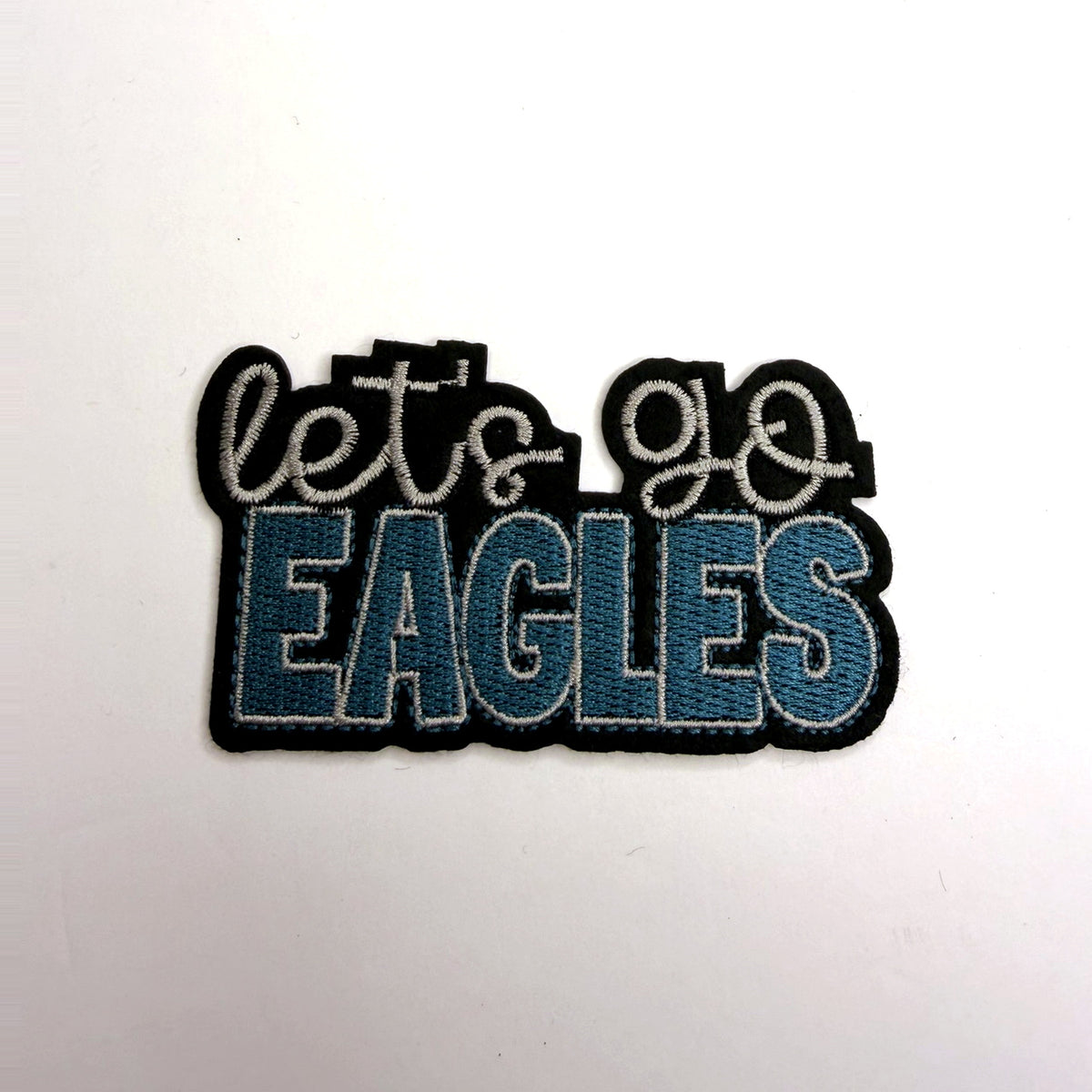 Teal lets-go lettering patch