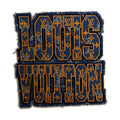 Denim Louis Vuitton letter patch — square, stacked